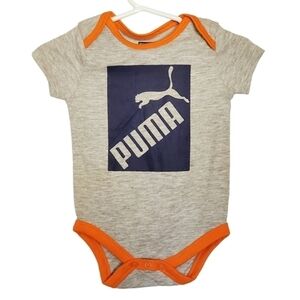 K1294 * Puma Boys Onesie Gray Blue Orange Size 3/6M